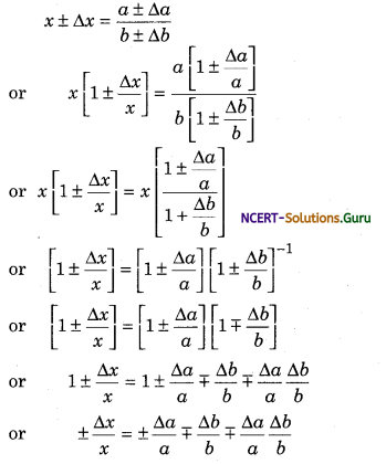 Absolute Error, Relative Error, Percentage Error and Combination of Errors Physics Notes 5