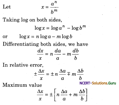 Absolute Error, Relative Error, Percentage Error and Combination of Errors Physics Notes 7